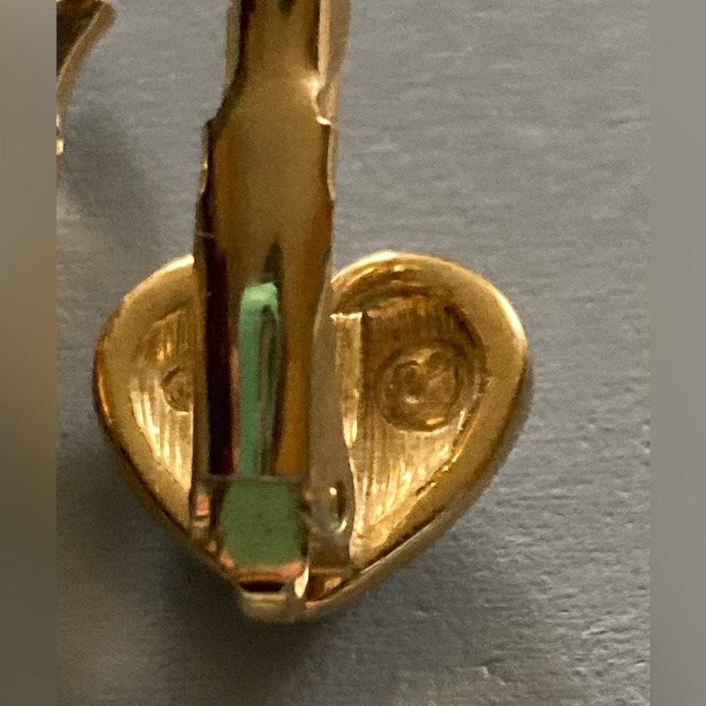 SWAROVSKI Gold Tone Crystal Leverback Heart Earrings - Picture 6 of 7